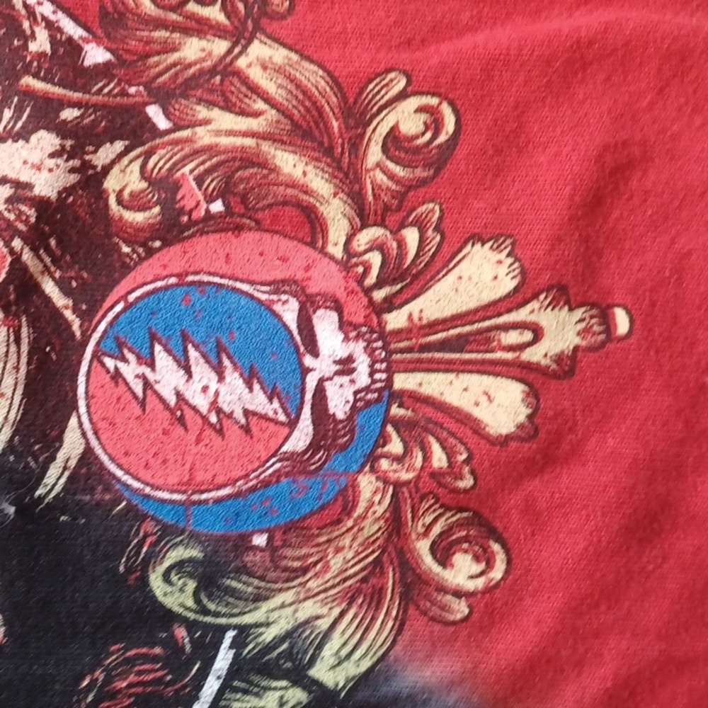 Grateful Dead Men's Red/Black Bertha & Steal Your Face Graphic Tee Shirt Size L - Picture 4 of 5